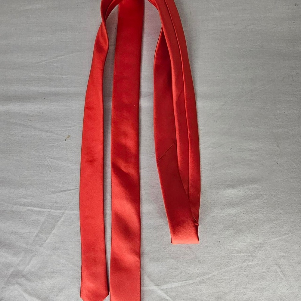 Vintage Classic Red Hand Made Silk Tie Minimalist Modern Old Money Preppy